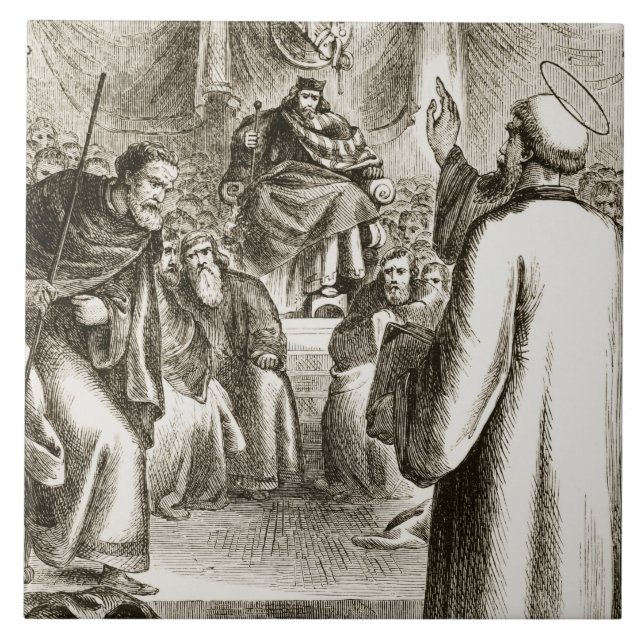 St Patrick som predikar på Tara, från 'triasen Thu Kakelplatta (Framsidan)