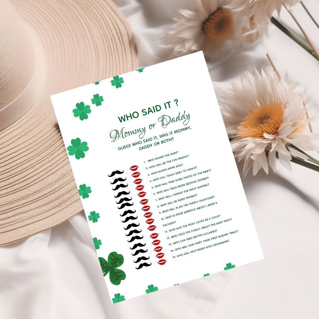 ST Patrick som sa det Baby shower spelkort Inbjudningar (Skapare uppladdad)