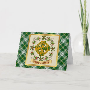 St Patrick Tartan w/Celtic Kor Personlig Helgkort