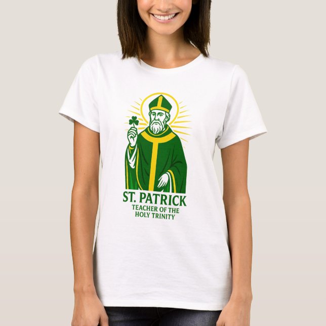 St. Patrick Teacher of the Holy Trinity T Shirt (Framsida)
