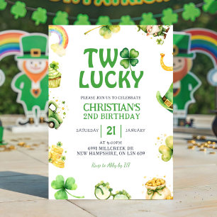 St Patrick Två Lucky Födelsedagsinbjudan Inbjudningar