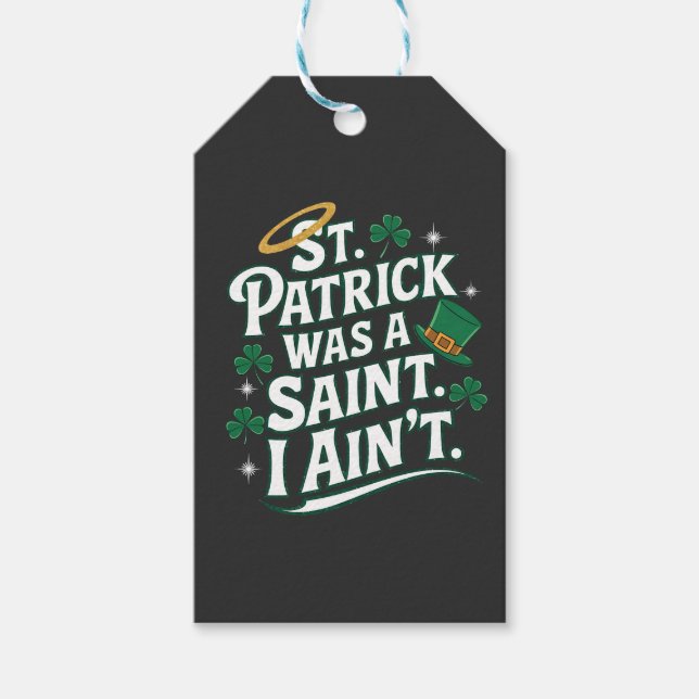 St. Patrick var en sann, jag är inte så lättsinnig Presentetikett (Framsidan)