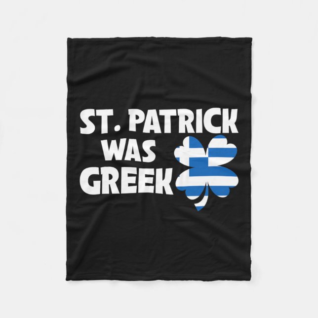 St Patrick var grekiskt Flagga Patriotic St Patric Fleecefilt (Framsidan)