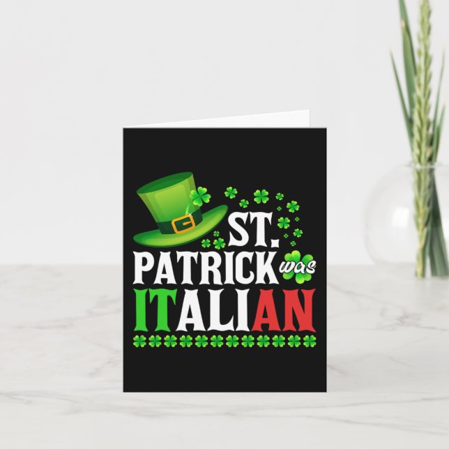 St Patrick var italiener St Patricks Day Hatt Klöv Kort (Framsida)