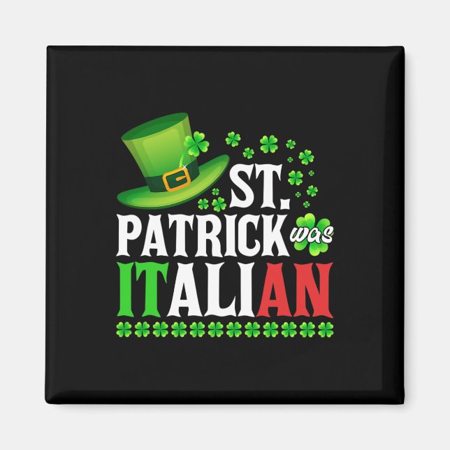 St Patrick var italiensk St patrick's day Hat Klöv Magnet (Framsidan)