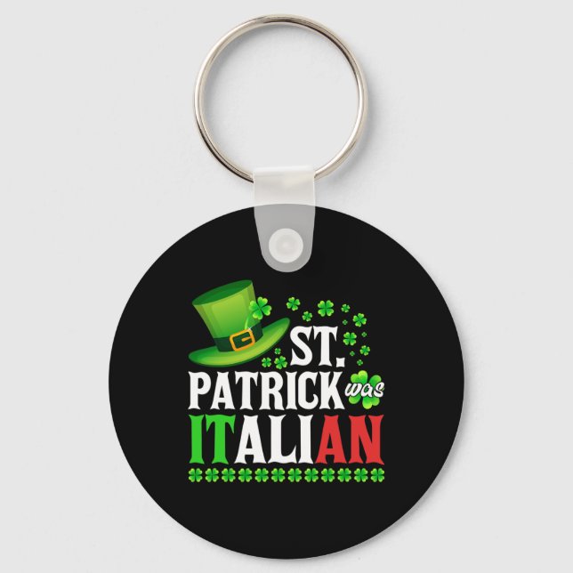 St Patrick var italiensk St patrick's day Hat Klöv Nyckelring (Framsida)