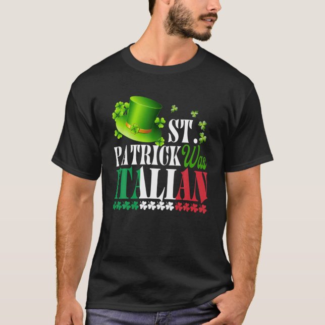 St Patrick var italiensk St patrick's day Hat Klöv T Shirt (Framsida)