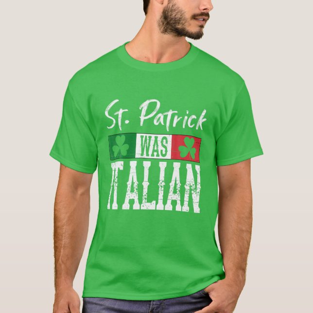 St Patrick var italiensk St patrick's day Shamrock T Shirt (Framsida)