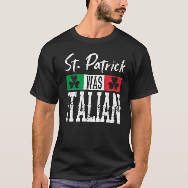 St Patrick var italiensk St patrick's day Shamrock T Shirt (Framsida)