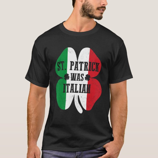 St Patrick var italiensk St patrick's day Shamrock T Shirt (Framsida)