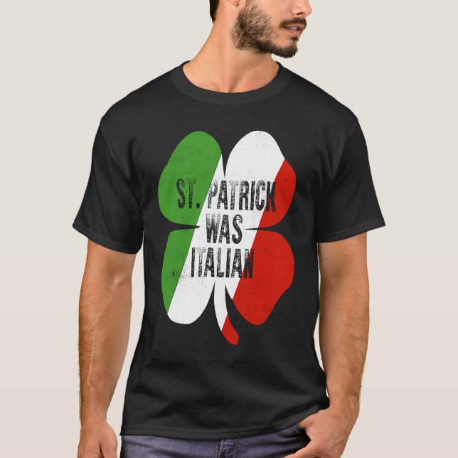 St Patrick var italiensk St patrick's day T Shirt (Framsida)