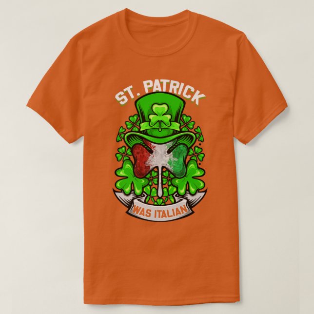 St Patrick var italienskt Shamrock Leprechaun Iris T Shirt (Design framsida)