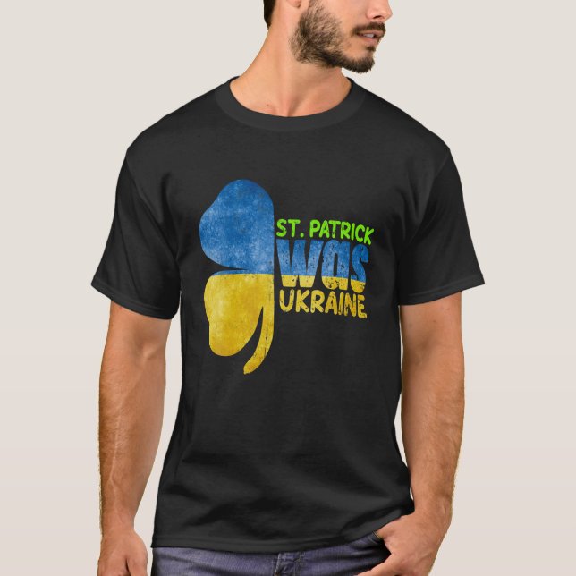 St Patrick var Ukraina St patrick's day Hat Klöver T Shirt (Framsida)