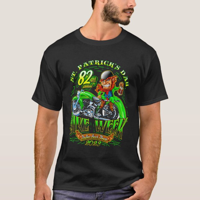 St Patrickâ€™S Day Bike Week Daytona Beach Florida T Shirt (Framsida)