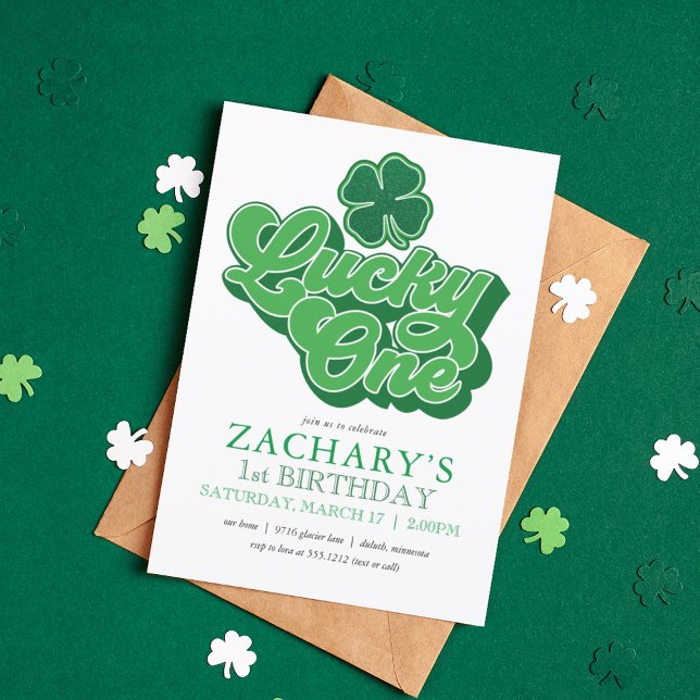 St. Patrick'Lucky One First Birthday-inbjudan Inbjudningar (Skapare uppladdad)