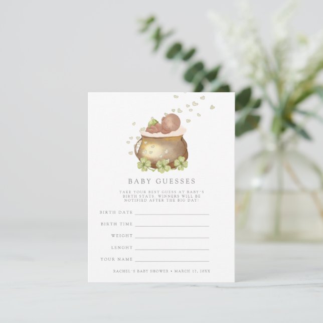 st patricks babyduschgäst - spelinbjudan inbjudningar (Stående Fram)