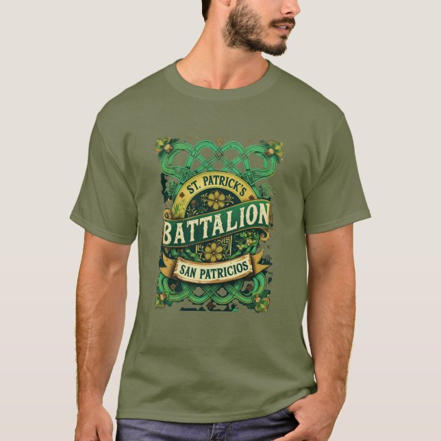 St Patricks Bataljon San Patricios Irländska Mexik T Shirt (Framsida)