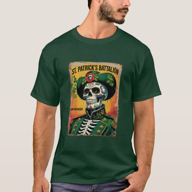St Patricks bataljon San Patricios irländska mexik T Shirt (Framsida)