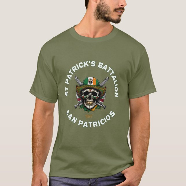 St Patricks bataljon San Patricios irländska mexik T Shirt (Framsida)