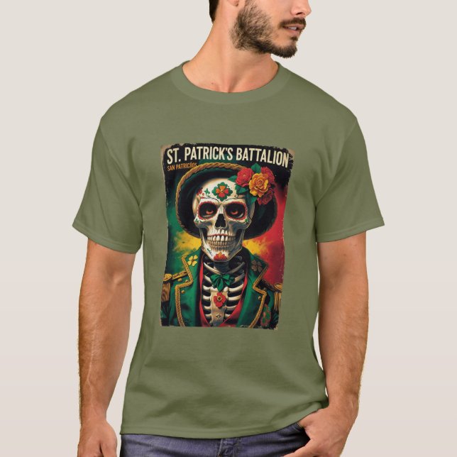 St Patricks Battalion San Patricios Irish Mexican T Shirt (Framsida)