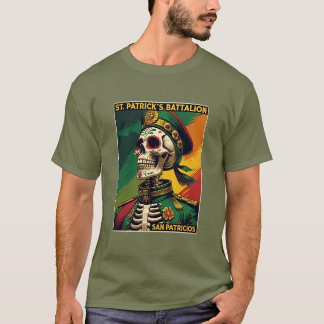 St Patricks Battalion San Patricios Irish Mexican T Shirt (Framsida)