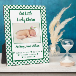 St. Patrick's Birth Announcement Pojke Photo