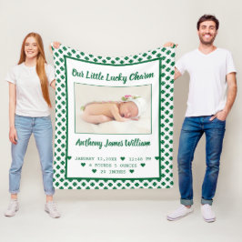 St. Patrick's Birth Notice of Baby Photo Namn Fleecefilt