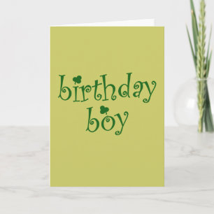St Patrick's Birthday Boy med Shamrocks Kort