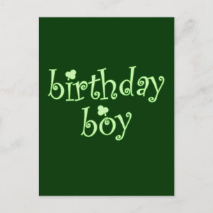 St Patrick's Birthday Boy med Shamrocks Vykort