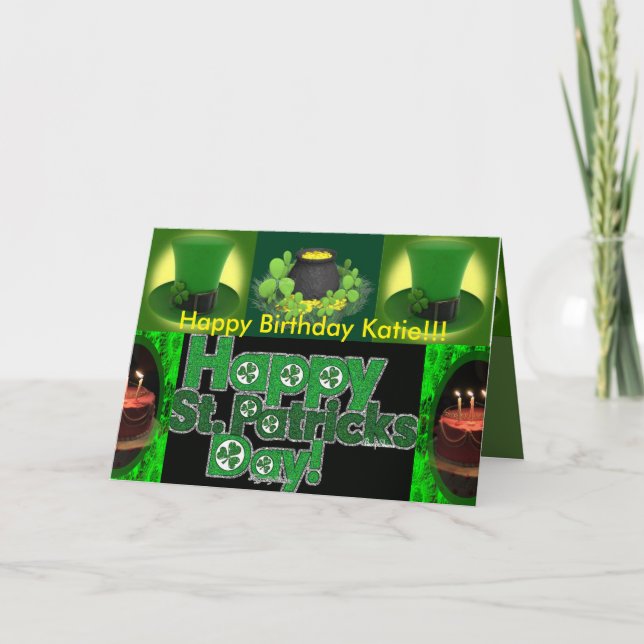 St. Patrick's Birthday Card Kort (Framsida)