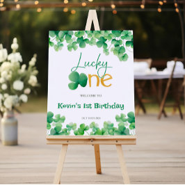 St. Patrick's Birthday Lucky One Welcome Sign Poster