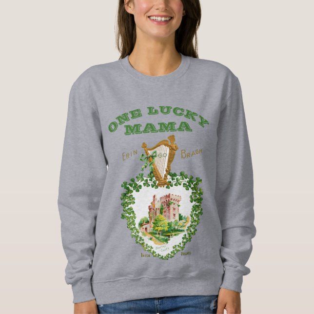 St Patrick's Blarney Castle Irish Harp Lucky Mamma T Shirt (Framsida)