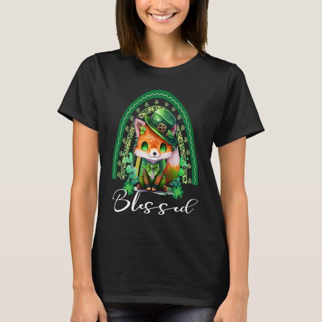 St Patrick's Blessed Cute Rainbow Adorable Christi T Shirt (Framsida)