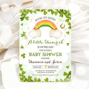St Patrick's Boy Little Shamrock Baby Shower Inbjudningar