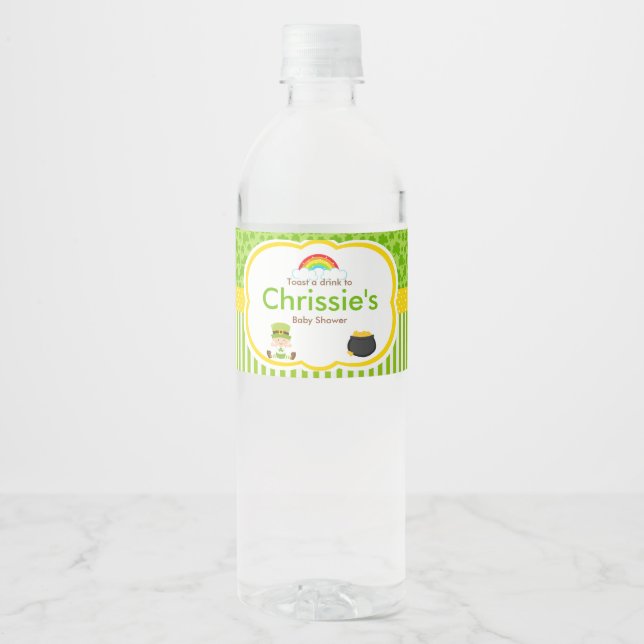 St Patricks Boy Shower Party Vattenflaskor Etikett (Framsida)