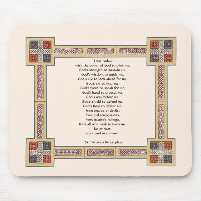 St. Patrick's Breastplate Prayer med keltiska knop Musmatta (Framsidan)