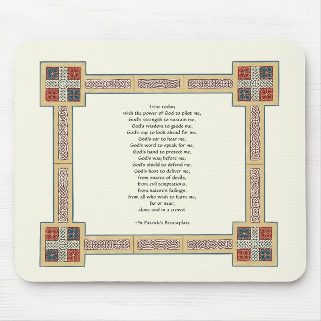 St. Patrick's Breastplate Prayer med keltiska knop Musmatta (Framsidan)