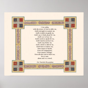 St. Patrick's Breastplate Prayer med keltiska knop Poster