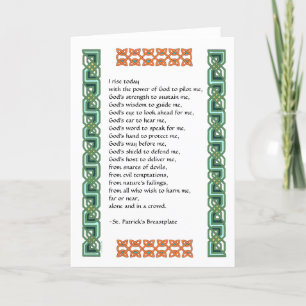 St. Patrick's Breastplate Prayer med keltiska knot Kort