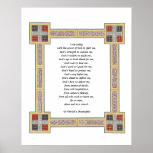 St. Patrick's Breastplate Prayer med keltiska knot Poster