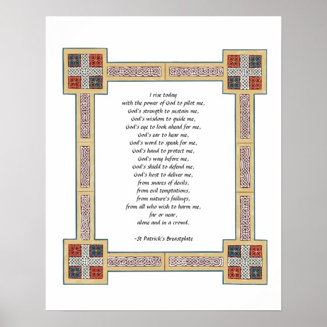 St. Patrick's Breastplate Prayer med keltiska knot Poster (Framsidan)