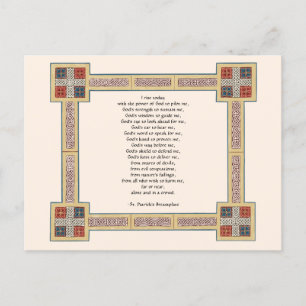 St. Patrick's Breastplate Prayer med keltiska knot Vykort