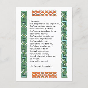 St. Patrick's Breastplate Prayer med keltiska knot Vykort