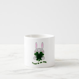St. Patricks Bunny Proud som ska bli Irish Shamroc Espressomugg