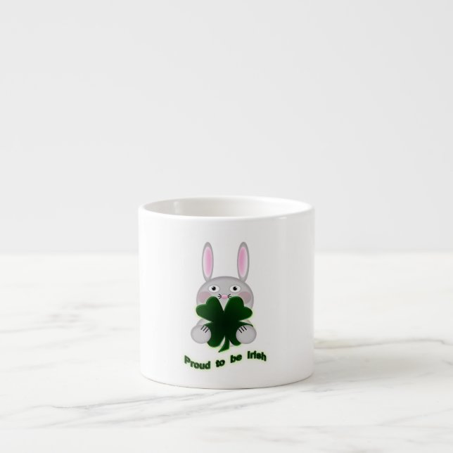 St. Patricks Bunny Proud som ska bli Irish Shamroc Espressomugg (Framsidan)