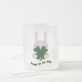 St. Patricks Bunny Proud som ska bli Irish Shamroc Frostad Glasmugg