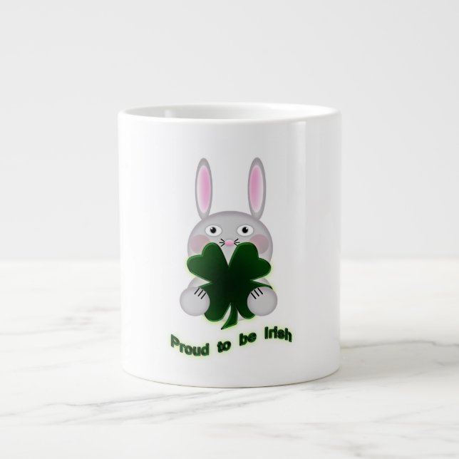 St. Patricks Bunny Proud som ska bli Irish Shamroc Jumbo Mugg (Framsidan)