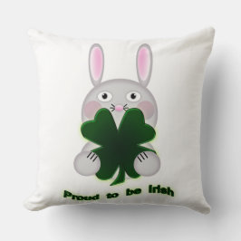 St. Patricks Bunny Proud som ska bli Irish Shamroc Kudde