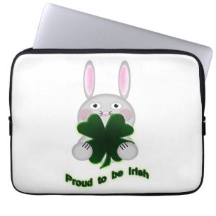St. Patricks Bunny Proud som ska bli Irish Shamroc Laptop Sleeve
