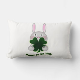 St. Patricks Bunny Proud som ska bli Irish Shamroc Lumbarkudde